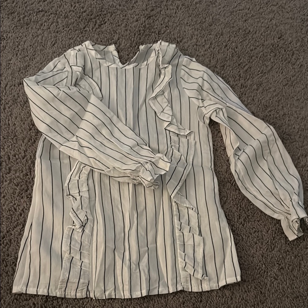 Striped Ruffle Blouse